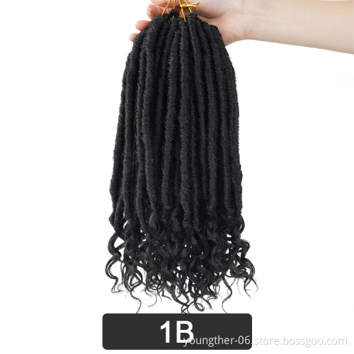 Natural Soft Faux Locs Crochet Twist Hair With Curly Ends Crochet Braids Synthetihetic Braiding Hair Extention Goddess Locs Hair
